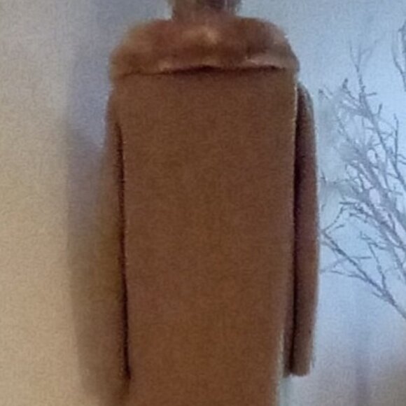 Vintage Bouclé  Women's Coat Genuine Fur Mink? Ring Collar  Sz Small - Picture 4 of 12